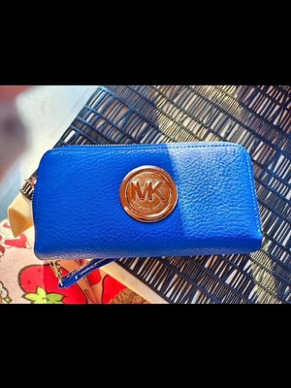 Michael Kors Blue Zip-Around Wallet